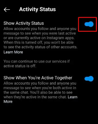 How to Fix Instagram Activity Status Not Updating - turn on activity status