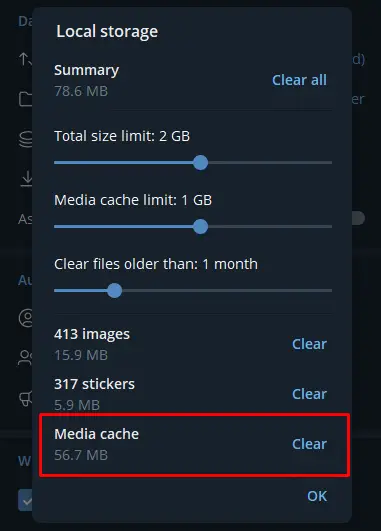 How to Fix Telegram Desktop Not Downloading Images - clear cache